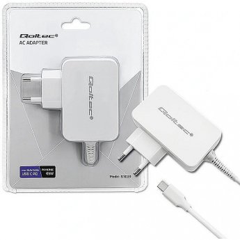 Qoltec Cahrger 65W USB type C, PD