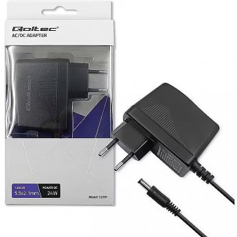 Qoltec Plug in power supply 24W 12V, 2A, 5.5x2.1
