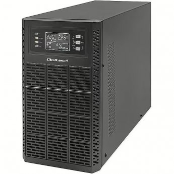 Qoltec UPS 3kVA, 3000W, PF 1.0 LCD, EPO, USB, On line