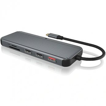 Raidsonic IB-DK4060-CPD, docking station (anthracite, USB-C, HDMI, DisplayPort, card reader, USB-A, Gigabit LAN)