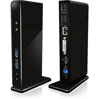 Raidsonic Multi Docking Station / Hub for Notebooks and PCs, expanding 1x USB 3.0 to 11 other ports