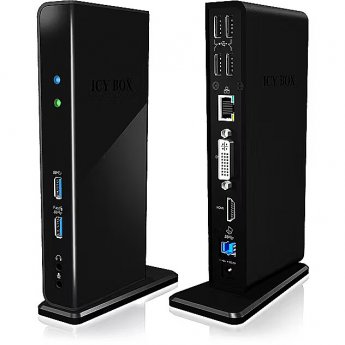 Raidsonic Multi Docking Station / Hub for Notebooks and PCs, expanding 1x USB 3.0 to 11 other ports