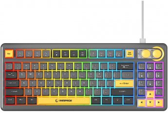 Rampage Klawiatura gamingowa Rampage Cyclone Knob przewodowa membranowa podświetlana czarna