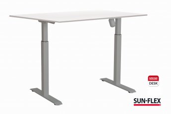 Regulējama augstuma rakstāmgalds SUN-FLEX ADAPT I,  balta virsma un pelēks rāmis 120x80 cm