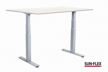 Regulējama augstuma rakstāmgalds SUN-FLEX®EASYDESK ADAPT, elektrisks, divi motori, balts rāmis, balts galda virsma 140x80cm