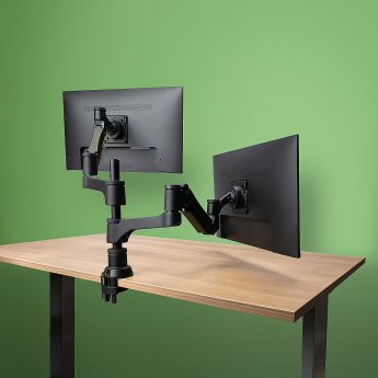 R-GO Tools CAPARO4 D2 DOUBLE MONITOR ARM PRESSURE 3-9KG BLACK/SILVER