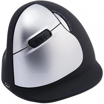 R-GO Tools HE Ergonomic mouse, Left Handed, Wireless, Black/Silver (L)