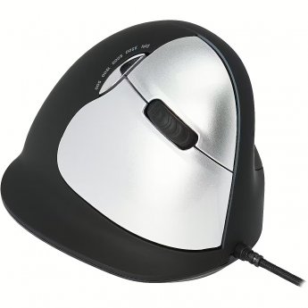 R-GO Tools HE Ergonomic mouse, Right Handed, Black/Silver (L)