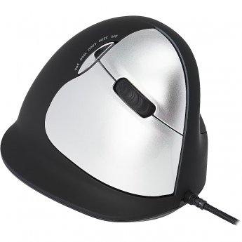 R-GO Tools HE Ergonomic mouse, Right Handed, Black/Silver (L)