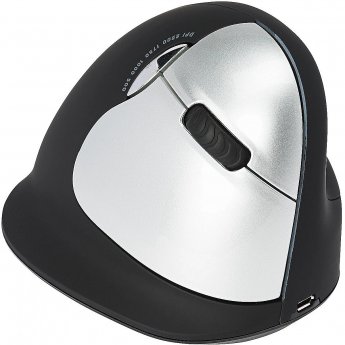 R-GO Tools HE Ergonomic mouse, Right Handed, Wireless, Black/Silver (L)