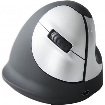 R-GO Tools HE Ergonomic mouse, Right Handed, Wireless, Black/Silver (M)