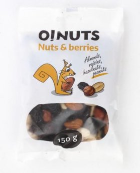 Rieksti un ogas EKSTRA mix O!NUTS, 150g