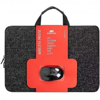 Rivacase Anvik Sleeve + mouse, 15.6", Black