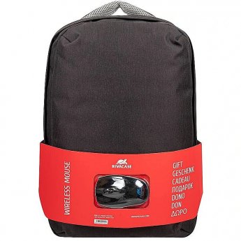 Rivacase Prater Backpack + Wireless Mouse, 15.6", Black