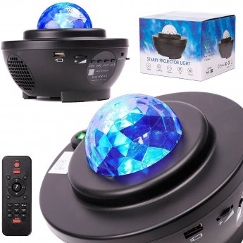 RoGer Rotating Star Projector / Bluetooth Speaker / LED / with Remote Control