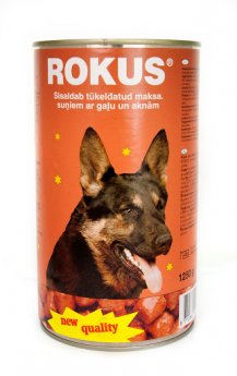 Rokus ar aknu gaļu suņiem liver 1250 g