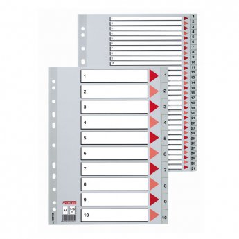 Sadalītājs dokumentiem Esselte A4 formāts, 1-10, plastikāta