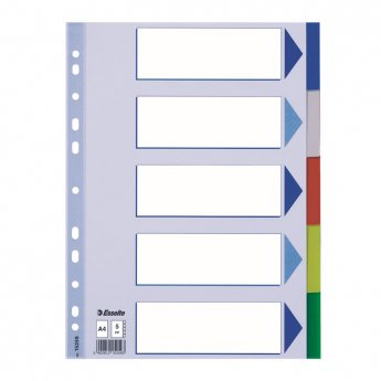 Sadalītājs dokumentiem Esselte, A4 formāts, 1-5 krāsains, plastikāta