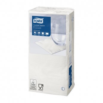 Salvetes TORK Advanced Cocktail Napkins, 2 sl., 200 gab./iepak., 24 x 23.8 cm, baltā krāsā