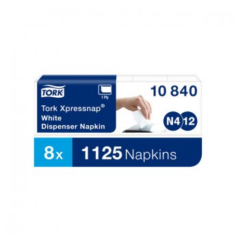 Salvetes TORK Universal XPRESSNAP, 1 sl., 225 salvetes,  21.6 x 33 cm,  baltā krāsā, 5 gab./iepak.