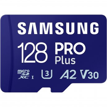 Samsung Pro+, microSDXC, 128GB, UHS-I, U3, V30 +Adapter