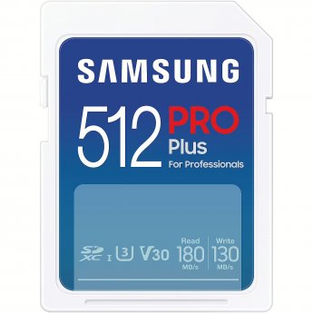 Samsung PRO Plus, SDXC, 512GB, UHS-I, U3, V30