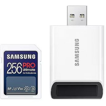 Samsung PRO Ultimate, SDXC, 256GB, UHS-, U3, V30 +Reader