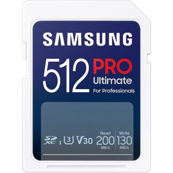 Samsung PRO Ultimate, SDXC, 512GB, UHS-I, U3, V30