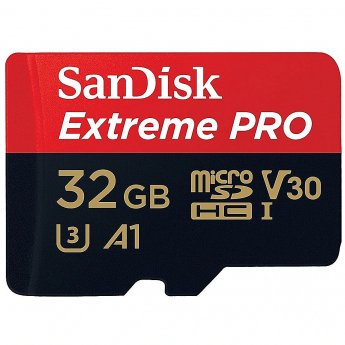Sandisk Extreme Pro, microSDHC, 32GB, UHS-I, U3, V30 +Adapter