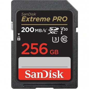 Sandisk Extreme Pro, SDXC, 256GB, UHS-1, U3, V30