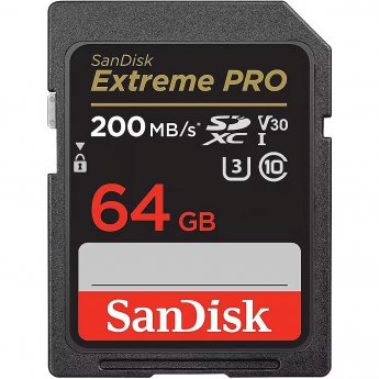 Sandisk Extreme Pro, SDXC, 64GB, UHS-1, U3, V30