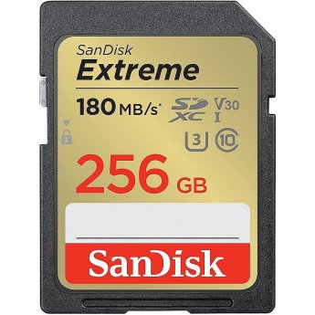 Sandisk Extreme, SDXC, 256GB, UHS-I, U3, V30