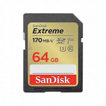 Sandisk Extreme, SDXC, 64GB, UHS-I, U3, V30