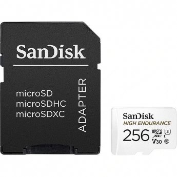Sandisk High Endurance, microSDXC, 256GB, UHS-1, U3, V30 +Adapter