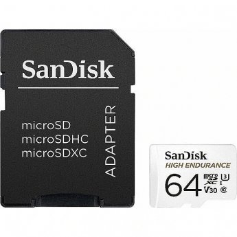 Sandisk High Endurance, microSDXC, 64GB, UHS-1, U3, V30 +Adapter