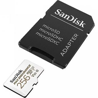 Sandisk Max Endurance, microSDXC, 256GB, UHS-I, U3, V30 +Adapter