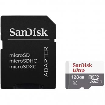Sandisk Ultra Light, microSDXC, 128GB, UHS-I, Class 10 +Adapter