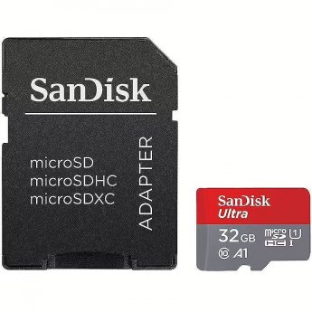 Sandisk Ultra, microSDHC, 32GB, UHS-I, U1, V10 +Adapter