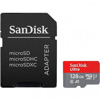 Sandisk Ultra, microSDXC, 128GB, UHS-I, U1, V10 +Adapter