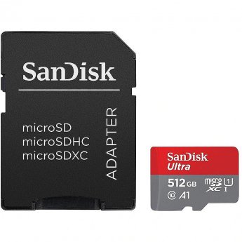 Sandisk Ultra, microSDXC, 512GB, UHS-I, U1, V10 +Adapter