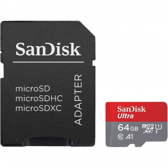 SanDisk Ultra, microSDXC, 64GB, UHS-I, U1, V10 +Adapter