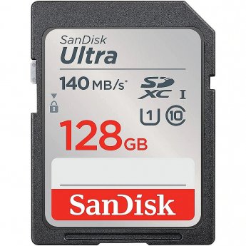 Sandisk Ultra R140, 128GB, SDXC, UHS-I, U1, V10