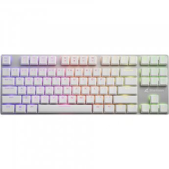 Sharkoon PureWriter TKL RGB, White, Khail Red