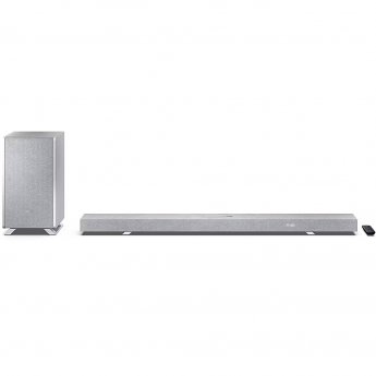 Sharp HT-SBW55121(SL) Q 5.1.2 Dolby Atmos/ DTS:X Soundbar with Wireless Subwoofer, Silver |