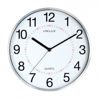 Sienas pulkstenis UNILUX ARIA, diametrs 28.5cm, metāliski pelēks