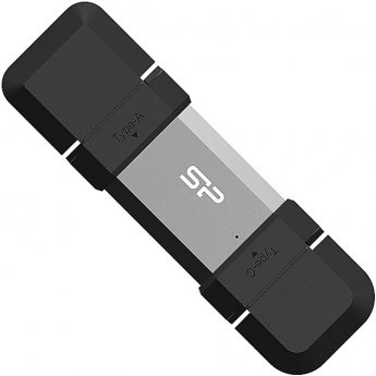 Silicon Power 64 GB, USB TYPE-A and TYPE-C FLASH DRIVE, MOBILE C51, Silver