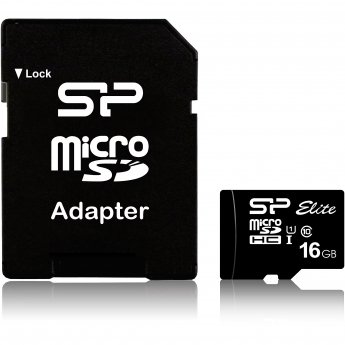Silicon Power Elite, microSDHC, 16GB, Class 10, UHS-I, U1 +Adapter, SDR 50 mode +Adapter