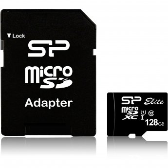 Silicon Power Elite, microSDXC, 128GB, Class 10, UHS-I, U1 +Adapter