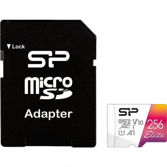 Silicon Power Elite, microSDXC, 256GB, Class 10, UHS-I, U1, V10 +Adapter