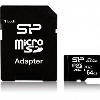 Silicon Power Elite, microSDXC, 64GB, Class 10, UHS-I, U1 +Adapter